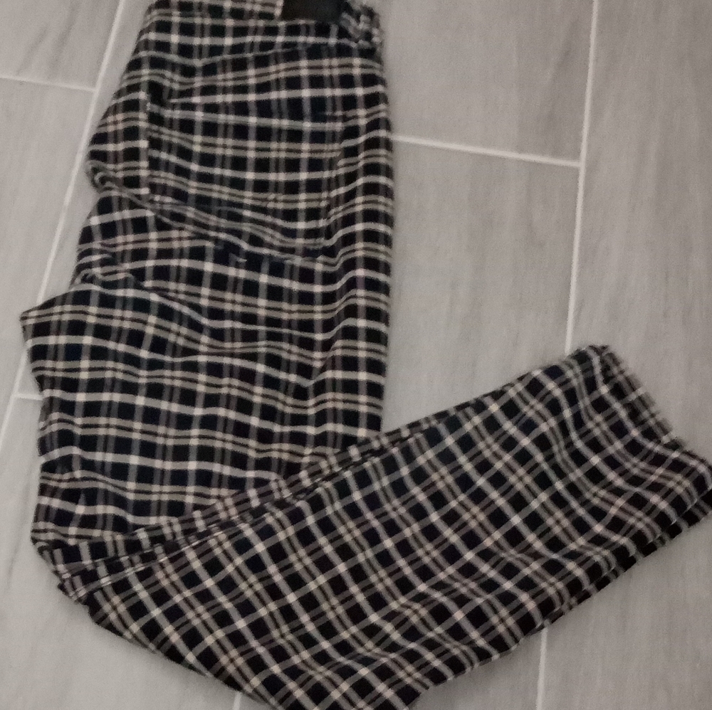 American Eagle Black & Tan Gingham Checkered Ankle Pants Size 10